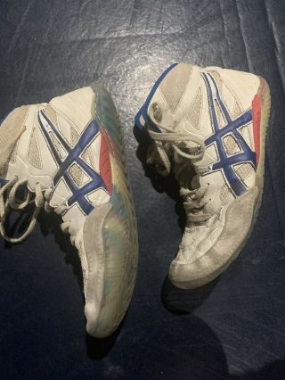 Cael Sanderson Wrestling Shoes VERY RARE Red White Blue Mens Size 9 Asics 2