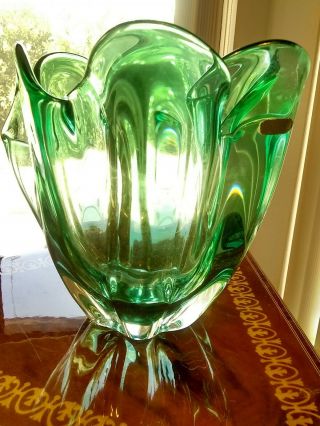 Vintage Hineri Art Glass Japanese Vase.  Collectable,  Rare And Unique.