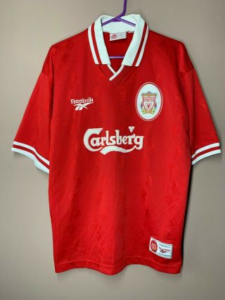 Liverpool 1996 - 1998 Vintage Home Football Shirt Soccer Jersey Rare Size L 42/44