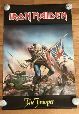 Vintage Iron Maiden Trooper Poster 1984 Rare 22 " X 34 "