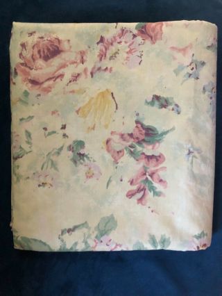 Vintage Rare Ralph Lauren Francesca Floral Full Size Flat Sheet