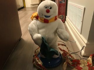 Rare Gemmy Frosty The Snowman Singing Spinning Snowflake Snowman - 20 "