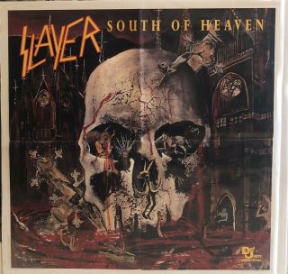 Slayer 1988 South Of Heaven Lp Release Def Jam Promo Poster Rare