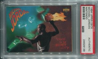 Michael Jordan 1994 Upper Deck Nintendo " Chaos In The Windy City " Psa Rare
