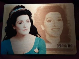 Rare Women Star Trek 50th Ann Gold Metal Marina Sirtis Deanna Troi 18 Of 100 Tng