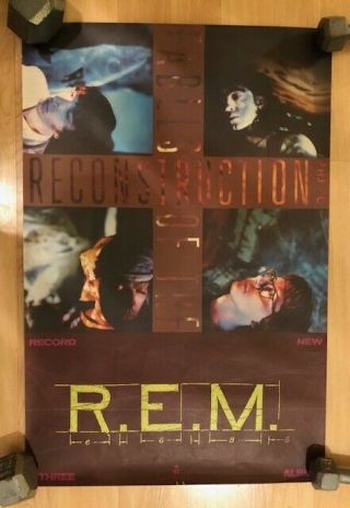R.  E.  M.  – Fables Of The Reconstruction – Rare Promo Poster 24 X 36 Inches Stipe