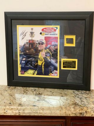 Rare Matt Kenseth 17 Autographed Winston Cup Champion Plaque With Tire Piece