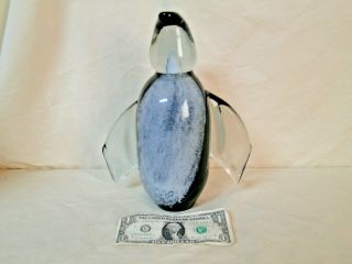 Rare Adam Jablonski Art Glass Penguin 11 " Tall Poland Hand Crafted