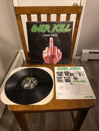 Overkill - Fuck You 1987 Lp Orig.  Rare Order Form Carol 1345 Nm