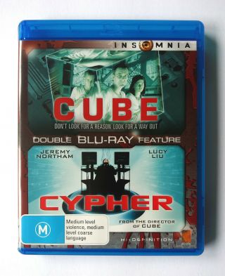 Cube,  Cypher Double Feature (blu - Ray Disc) - Region - Rare,  Out Of Print