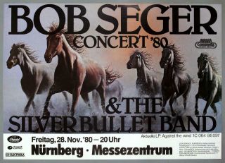 Bob Seger - Rare Vintage 1980 " Against The Wind " Concert Poster