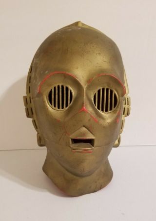 Vintage 1977 Star Wars C - 3po Adult Rubber Mask 20th Century Fox Rare