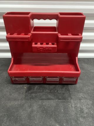 Vintage Bush Lake EZ Tote Parts Tool Caddy Storage Organizer Portable Rare Red 2