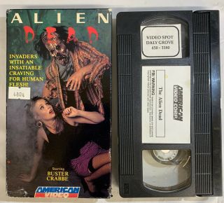The Alien Dead Vhs Horror Buster Crabbe Rare Cover American Video Release 1989