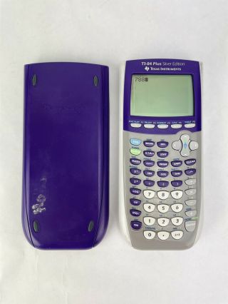 Texas Instruments Ti - 84 Plus Silver Edition Graphing Calculator Purple Rare