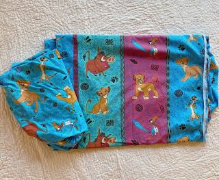 Vtg Lion King Twin Bed Sheet Set Flat Fitted Simba 90s Disney Rare