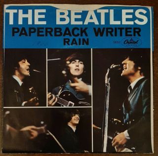 Beatles Rare Picture Sleeve Only Ex,  West Coast 1966 Rain/paperback Writer
