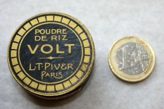 Rare Ancienne Boite A Poudre De Riz Échantillon « Volt » De L.  T.  Piver