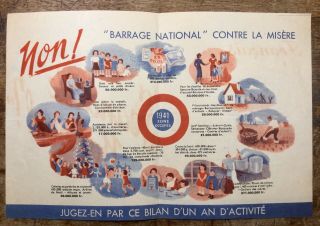 Collaboration Rare Tract 1941 Zone Occupée Secours National