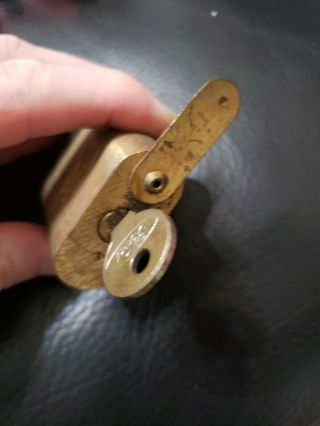 VTG Ford Brass Padlock w / Key Lock rare 2