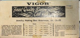 Vintage Rare Vigor Company Assortment Wax Htf Collectible Or Use Jewelry Making