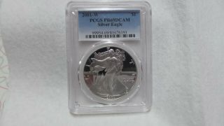 2001 W Proof Silver Eagle Rare Pcgs Pr69 Dcam Graded Coin