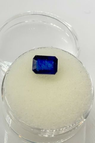 $2400 Emerald Cut 2ct Blue Sapphire Loose Gem Rare
