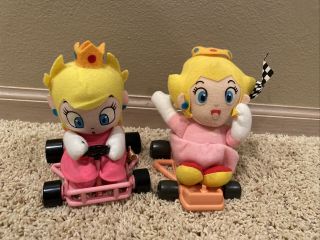 1993 Japan Mario Kart Princess Peach 6 " Plush Doll Set Of 2 - Rare