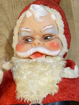 Rare Vintage RUSHTON ? Rubber Face Plush Stuffed SANTA CLAUS Christmas 2