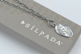 Silpada Family Tree Pendant Oxidized Sterling Silver Necklace N1878 Htf Rare