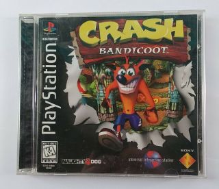 Rare Crash Bandicoot Black Label For Sony Playstation One Complete Ps1