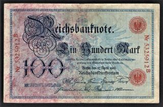 Vad - Germany - 100 Mark Banknote - P 22 Rare Date