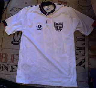 England Kids Boys Home Shirt 1988 1989 1990 Vintage Football Retro Rare 34 - 36”