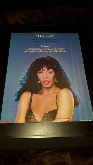 Donna Summer Hot Stuff Rare Promo Poster Ad Framed
