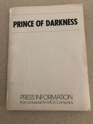 1987 John Carpenter Prince Of Darkness Press Kit 10 News Releases 8 Photos Rare