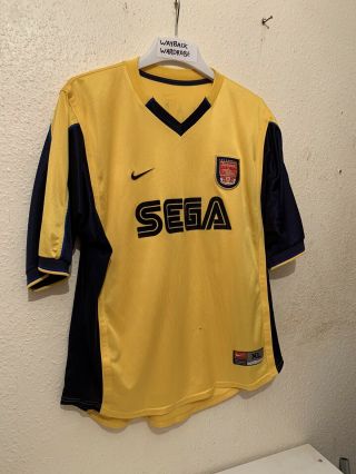 1999 - 2000 Arsenal Sega Away Shirt Kanu 10 Size Xl Classic Football Shirt Rare