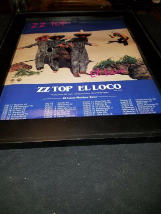 Zz Top El Loco Rare Promo Tour Poster Ad Framed