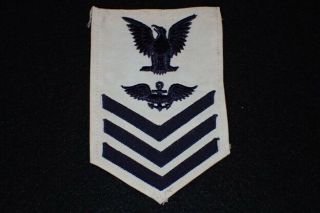 Ww2 Usn Navy Airship Rigger 1st Class Petty Officer Summer White Rate Rare Orig.