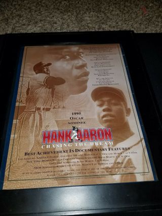 Hank Aaron Chasing The Dream Documentary Rare Promo Poster Ad Framed