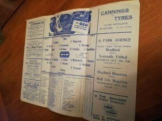 Rare 1946 Bradford Park Avenue V Fulham Football Match Programme