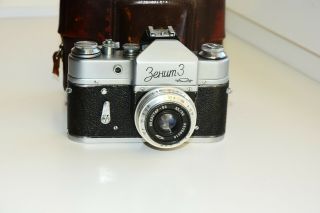 RARE 1961 ZENIT - 3 Soviet VINTAGE SLR 35 mm film camera w/s lens 
