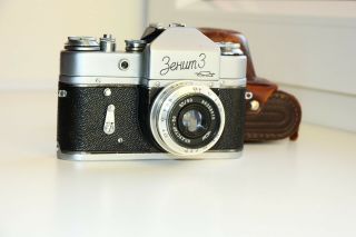 RARE 1961 ZENIT - 3 Soviet VINTAGE SLR 35 mm film camera w/s lens 