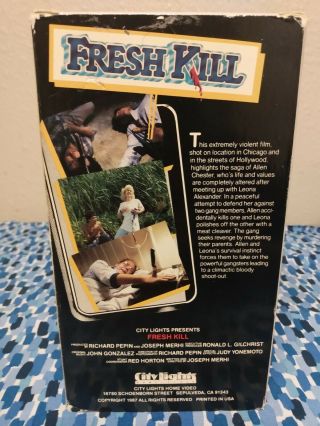 Fresh Kill VHS Rare City Lights Release Horror Action 1988 Joseph Merhi 2