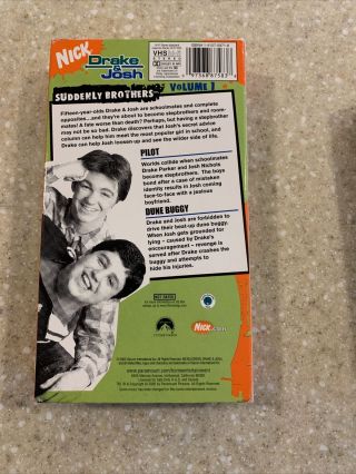 Drake & Josh Suddenly Brothers Volume 1 VHS VERY RARE HTF OOP Nickelodeon Nick 2