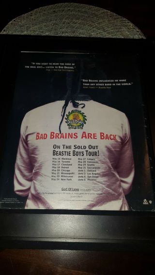 Bad Brains God Of Love Rare Promo Poster Ad Framed