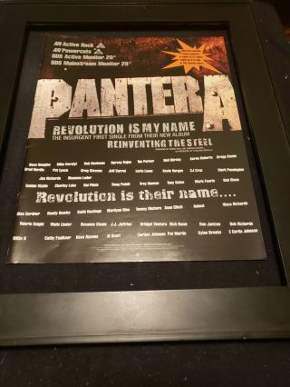 Pantera Revolution Is My Name Rare Radio Promo Poster Ad Framed 4