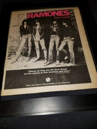 Ramones Rocket To Russia Rare Promo Poster Ad Framed 2