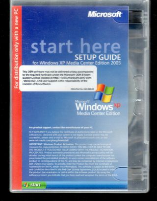 Microsoft Windows Xp Media Center Edition 2005 In Case Rare Os Mce