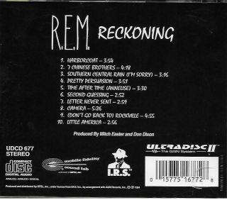 R.  E.  M.  - Reckoning Mobile Fedelity - Rare Oop LIKE CD 2