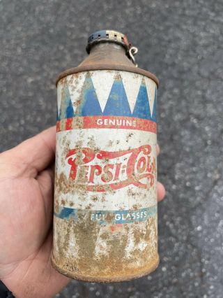 Rare Vintage C.  1940s Pepsi - Cola " Double Dot " Cone Top Soda Can